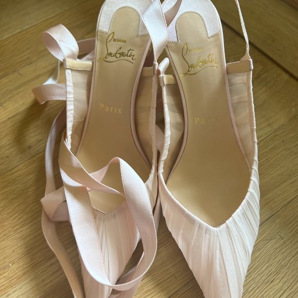 Christian Louboutin Chiffon Goya Ruban 120 Pumps 37 Petale  Christian Louboutin Goya Ruban Chiffon Petele